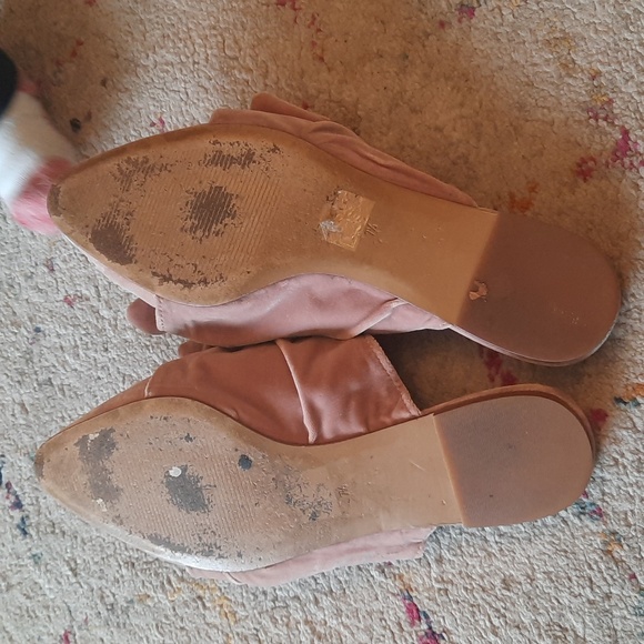 Madewell Remi Velvet Bow mule flat in blush pink - Picture 3 of 4